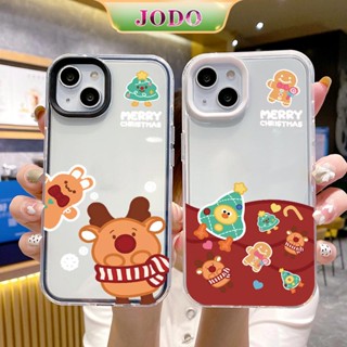 เคสโทรศัพท์ซิลิโคน TPU แบบนิ่ม ลายต้นคริสต์มาส และกวาง กันกระแทก สําหรับ iPhone 14 13 12 11 Promax 6 6S 7 8 Plus X XR XSMax SE 3 In 1