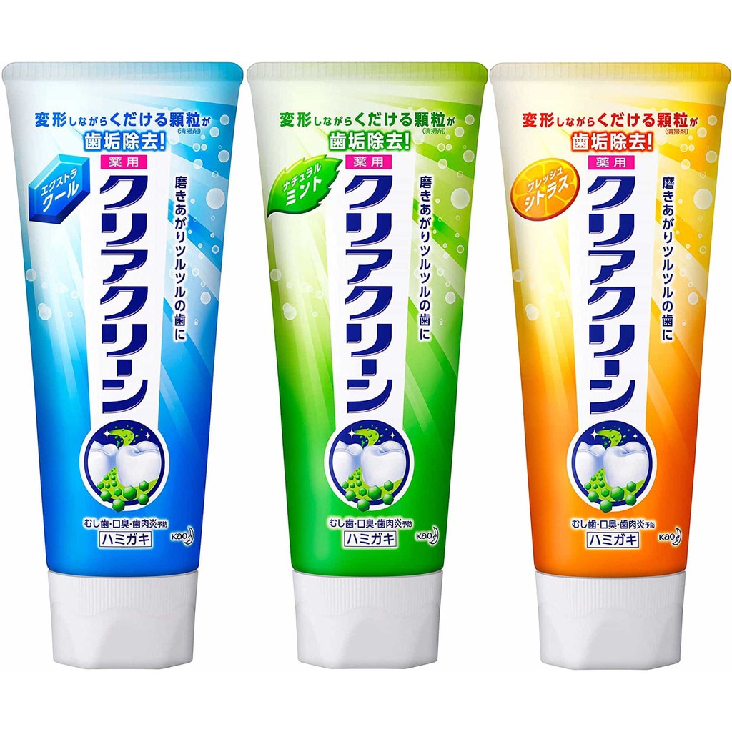 ยาสีฟันญี่ปุ่น Kao Clear Clean ขนาด 120 g. และ หลอดใหญ่ 170 g.