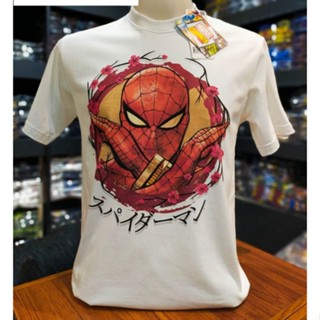 เสื้อยืดMarvel ลิขสิทธิ์แท้ ลายสไปเดอร์แมน สีขาว (MVX-065)