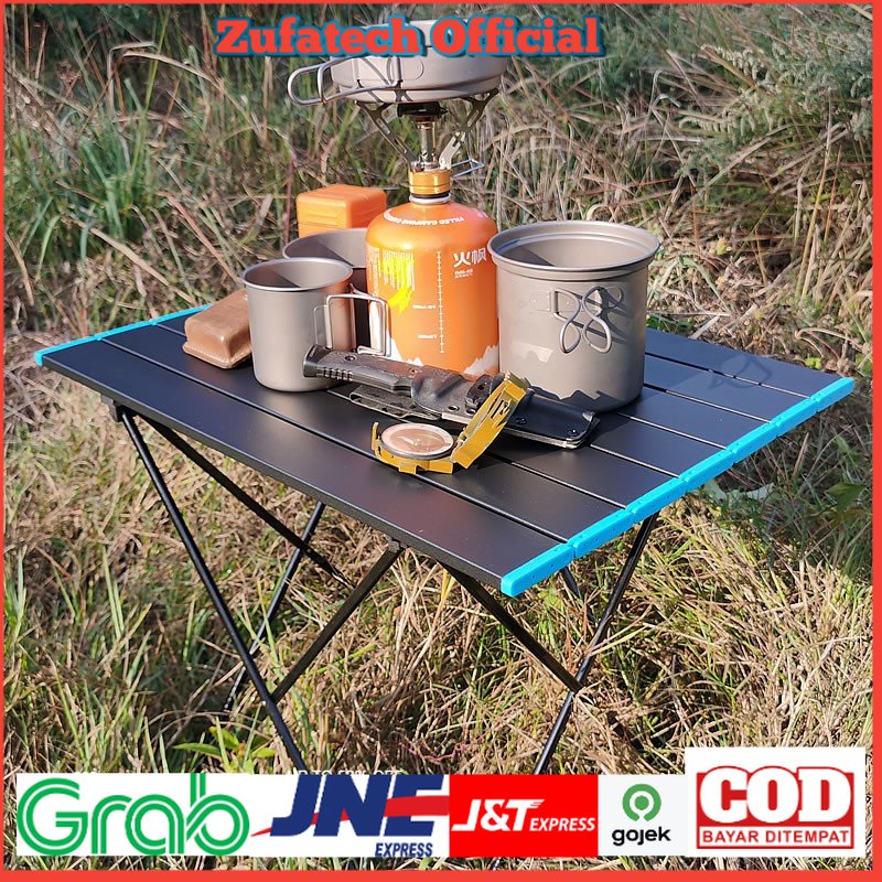 TaffiSPORT โต๊ะปิคนิคอลูมิเนียมพับได้ 68x46.5x40cm - 8825 - สีดํา - 7RTP2CBK