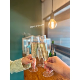 🥂สินค้าใหม่!! แก้วแชมเปญพลาสติกสุดหรู แก้วแชมเปญสำหรับงานปาร์ตี้ สวยหรู ดูแพง เหมือนแก้วจริง 1 แพค 5 ใบ บรรจุ 180 ml