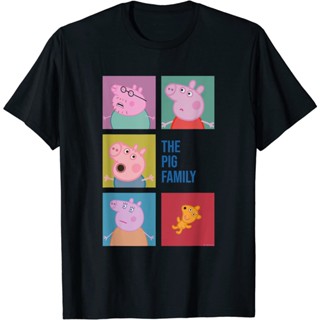 เสื้อยืดผ้าฝ้ายพรีเมี่ยม เสื้อยืด พิมพ์ลาย Peppa Pig สําหรับผู้ใหญ่