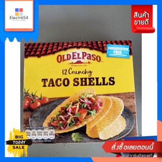 Old El Paso Taco Shell แผ่นแป้งข้าวโพดอบกรอบ 156 กรัม UOU ImportOld El Paso Taco Shell Corn Flakes 156g UOU Import