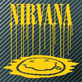 สติกเกอร์ NIRVANA แบบ3 พีวีซี กันน้ำ  ขนาด 9 x 9.5 cm ราคา 19 บาท