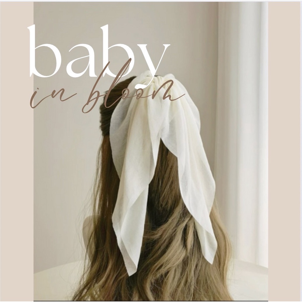 🌷Bunny hair tie🌷ส่งจากไทย โบว์รัดผม อันใหญ่ ยางรัดผม ริบบิ้น H6