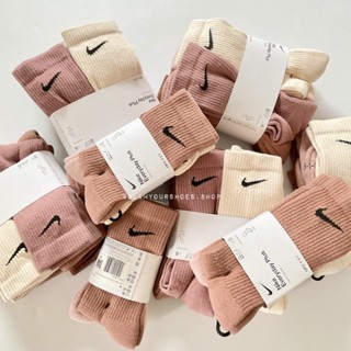 (ของแท้💯🇺🇸) ถุงเท้าไนกี้ สี Natural แพ็ค 3 คู่ ,แพ็ค 6 คู่ พร้อมส่ง Nike socks dri-fit