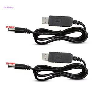 Doublebuy อะแดปเตอร์แปลงสายเคเบิล USB เป็น DC 5.5x2.1 มม. USB 5V เป็น DC 9V 12V