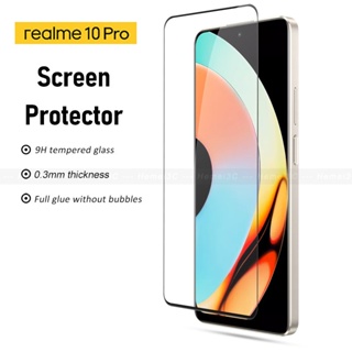 ฟิล์มกระจกนิรภัยกันรอยหน้าจอ แบบเต็มจอ HD สําหรับ Realme 10 Pro Realme10Pro