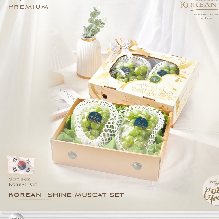 กล่องของขวัญผลไม้รวมพรีเมี่ยม  Korean Shine muscat set