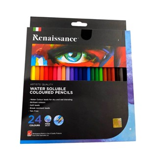 (KTS)ชุดดินสอสีไม้ระบายน้ำ Renaissance Water Soluble Coloured Pencils 24 สี