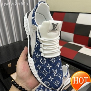 ✙【Free Shipping】CowhideOriginal factory LV Sneakers for Men Breathable Casual Walking Flat Running Shoes Outdoor Travel