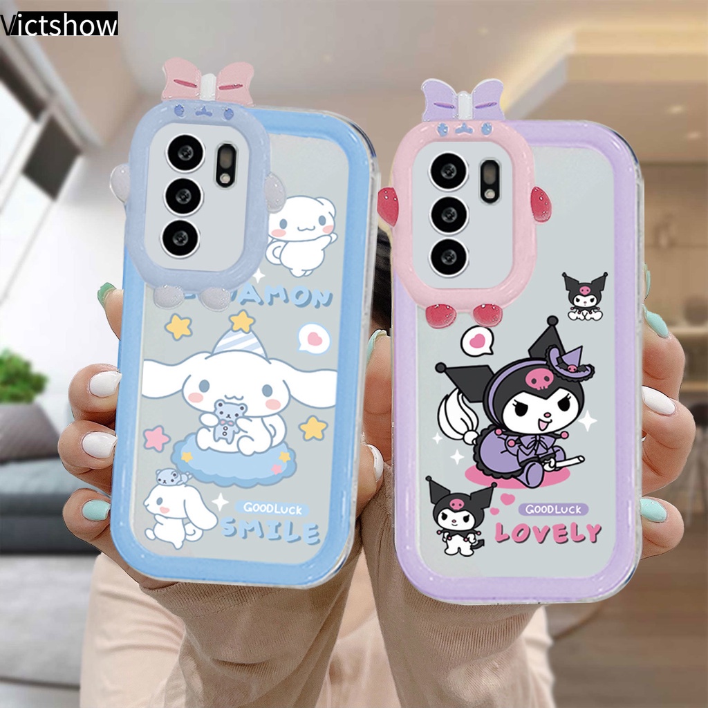 เคสโทรศัพท์มือถือ TPU แบบใส ป้องกันเลนส์กล้อง ลายมอนสเตอร์น้อย สีพื้น สําหรับ OPPO A54 A5S A57 A3S A15 A76 A96 A16 A56 A95 A55 A7 A5 A9 A31 A53 A33 2020 A12 A1K A16E A16K A54S