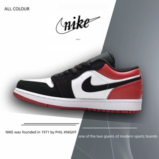 【พร้อมส่งของแท้💯/ รุ่นนี่ใส่ตรงไซส】Nike Air Joran1 Low Black Toe รองเท้าผ้าใบสำหรับผู้ชาย และผู้หญิง