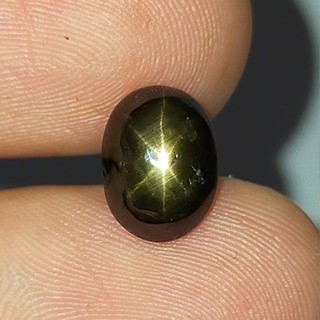 พลอย แบล็ค สตาร์ แซฟไฟร์ ธรรมชาติ แท้ ( Natural Black Star Sapphire ) หนัก 3.25 กะรัต