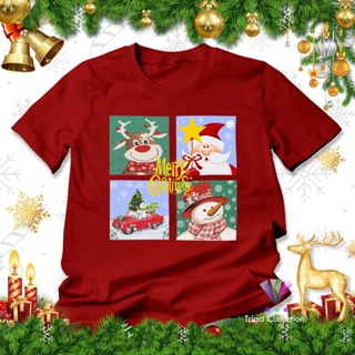 เสื้อยืด พิมพ์ลายคริสต์มาส Merry Christmas | กวางซานตาคลอส สโนว์แมน A2948 | เสื้อยืด สําหรับผู้ใหญ่ และผู้ชาย และผู้หญิง