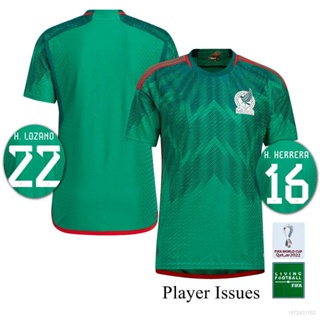 [GR] เสื้อกีฬาแขนสั้น ลายทีมชาติฟุตบอล Mexico 2022-2023 ชุดเหย้า สําหรับผู้ชาย และผู้หญิง