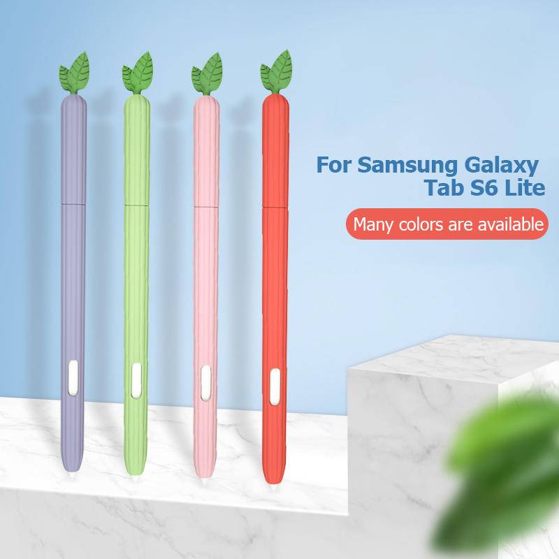 SAMSUNG ผลไม้น่ารักซิลิโคนดินสอสําหรับSamsung Galaxy Tab S7 S6 Lite Spenป้องกันStylusฝาครอบแท็บเล็ตT
