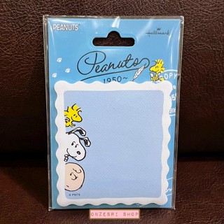 Snoopy x Hallmark Sticky Memo ลายแสตมป์สีฟ้า เป็นกระดาษโน้ตมีกาว แบบโพสท์อิท ขนาด 5.4 x 6.2 ซม. มี 30 แผ่น