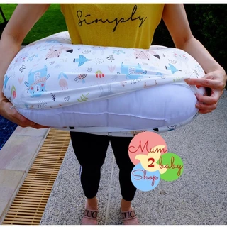 NA016 ForTaE(ฟอร์เต้) หมอนรองให้นมลูก หมอนให้นม ผ้ามัสลิน,ผ้าMinky Dot กันไรฝุ่น ถอดปลอกซักได้