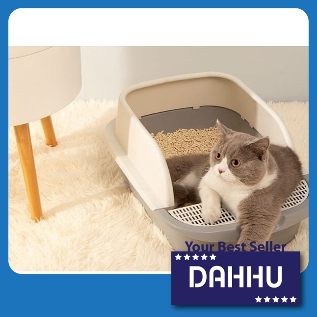 ทรายแมวกล่องห้องน้ําจัมโบ้คลุมด้วยผ้าสไตล์ Bekas Pasir Kucing Tofu Kuching