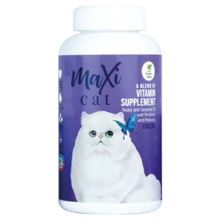 MAXI CAT ผลิตภัณฑ์เสริมอาหารดูแลสุขภาพเส้นขน สุขภาพผิว สำหรับแมว