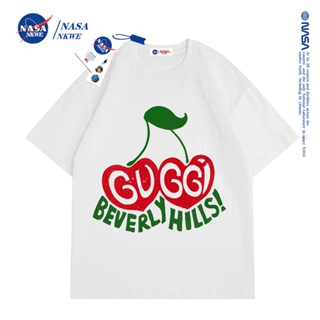 เสื้อยืดแขนสั้น ผ้าฝ้าย พิมพ์ลายเชอร์รี่ NASA สไตล์ยุโรป สําหรับผู้ชาย และผู้หญิง 2023_49