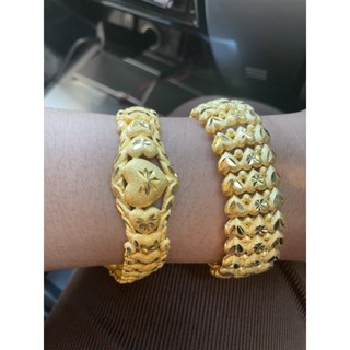 พร้อมส่ง ข้อมือทองหุ้มเศษทองแท้ ลายเป๊ะสวยมาก