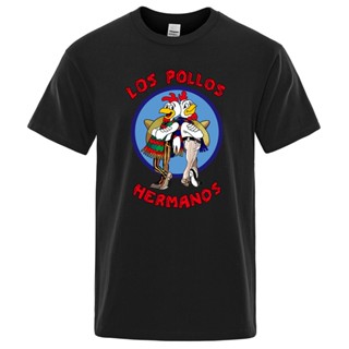 LYZH Mens Fashion T-Shirts 2022 Summer LOS POLLOS Hermanos T-shirt Men Chicken Brothers Short Sleeve TShirt Hipster Hot