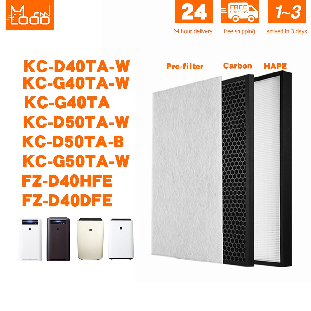 แผ่นกรอง เครื่องฟอกอากาศ Sharp FZ-D40HFE และ FZ-D40DFE ใช้สำหรับเครื่องรุ่น KC-D50TA-W, KC-G50TA-W, 