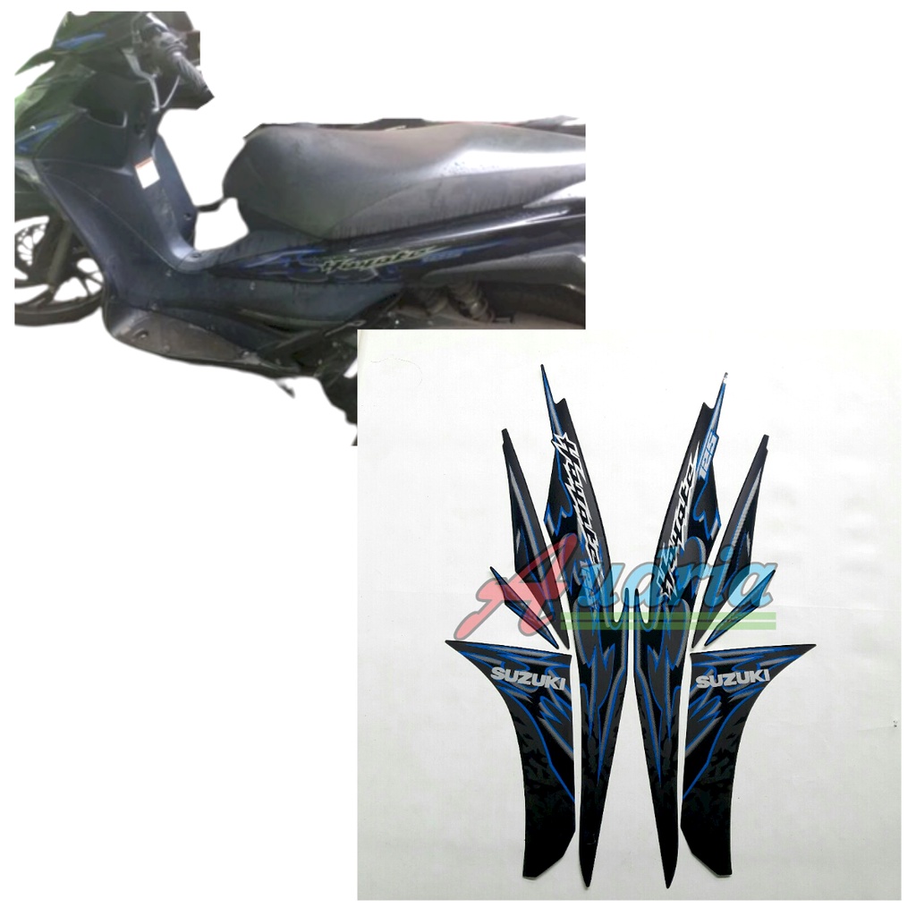Suzuki Hayate 125 2012 สติ๊กเกอร์มอเตอร์ไซค์ Striping Full Black