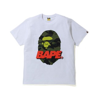 [คุณภาพสูง] Bape Aape Ape หัว Camouflage พิมพ์คอกลมเสื้อยืดแฟชั่น Casual All-Match เสื้อยืดผ้าฝ้ายสำหรับผู้ชายและผู้หญิง