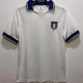 เสื้อกีฬาแขนสั้น ลายทีมชาติฟุตบอลอิตาลี 82 Italy away สไตล์วินเทจ ไซซ์ S-XXL AAA