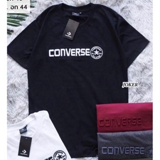 เสื้อยืดแขนสั้นปัก converse ผ้าคอตตอน มี 5 สีให้เลือก งานป้ายห้อย เก็บเงินปลายทาง เสื้อยืดราคาถูก