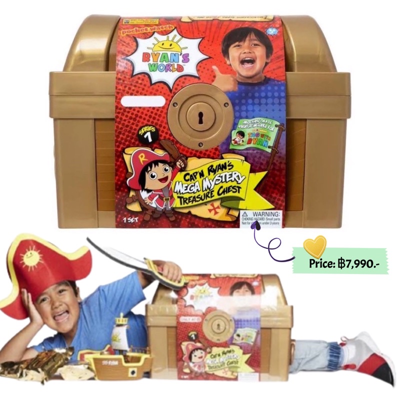 Ryan‘s Toy : Pocket Watch Ryan's World Cap'n Ryan's Mega Mystery Treasure Chest