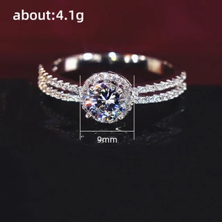 เงินสเตอร์ลิง 925 อารมณ์รอบ Cubic Zirconia งานแต่งงานแหวนผู้หญิงประณีตหญิงนิ้วมืออุปกรณ์เสริม Party เครื่องประดับ Drop Shipping