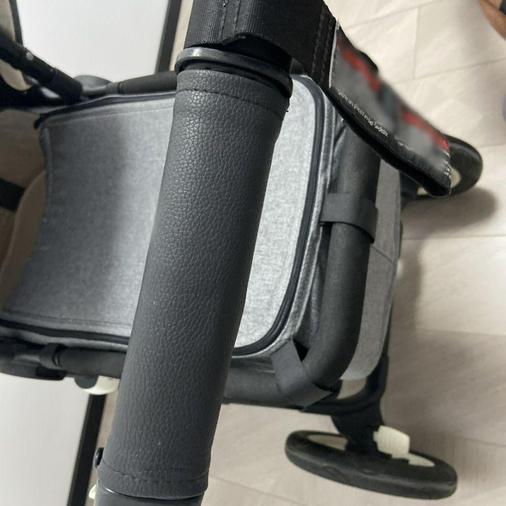 Tyler ปลอกหนัง PU หุ้มมือจับรถเข็นเด็ก มีซิป สีพื้น 2 ชิ้น ต่อชุด