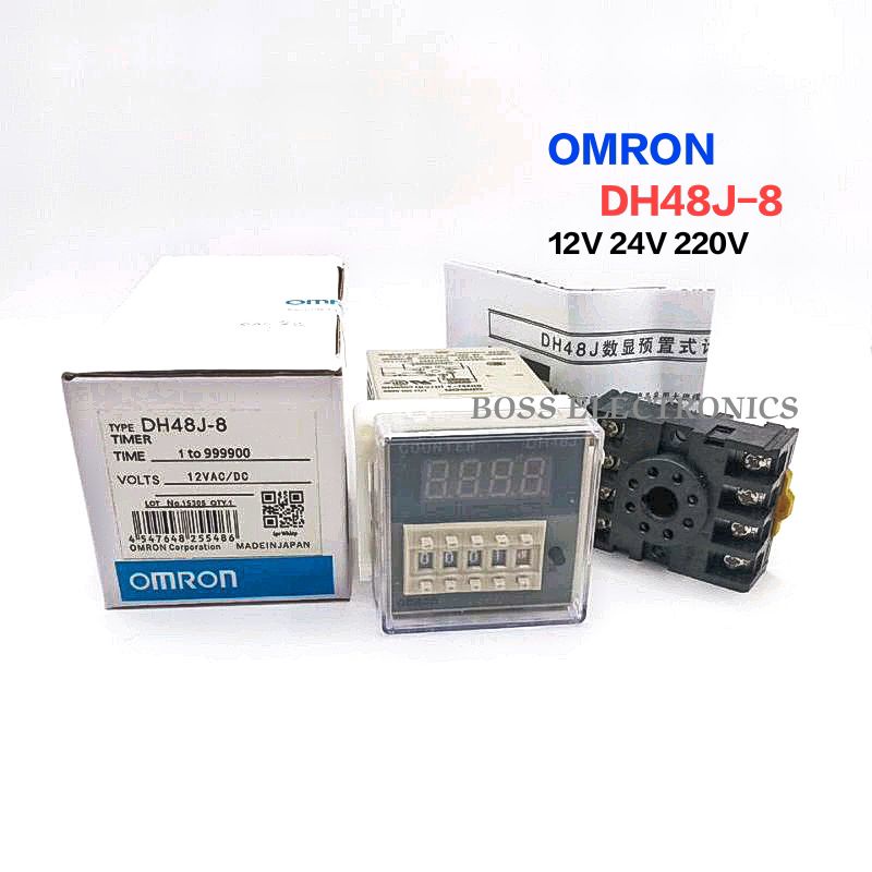 OMRON DH48J-8  เคาน์เตอร์ดิจิตอล (0-9999) พร้อมซ็อกเก็ต มี 12V 24V 220V
