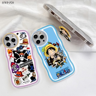 Huawei P30 P20 Pro Lite เคสหัวเว่ย สำหรับ Case Anime Luffy Wave Bracket เคส เคสโทรศัพท์ เคสมือถือ Full Back Cover Soft Cases Protective Shockproof Casing