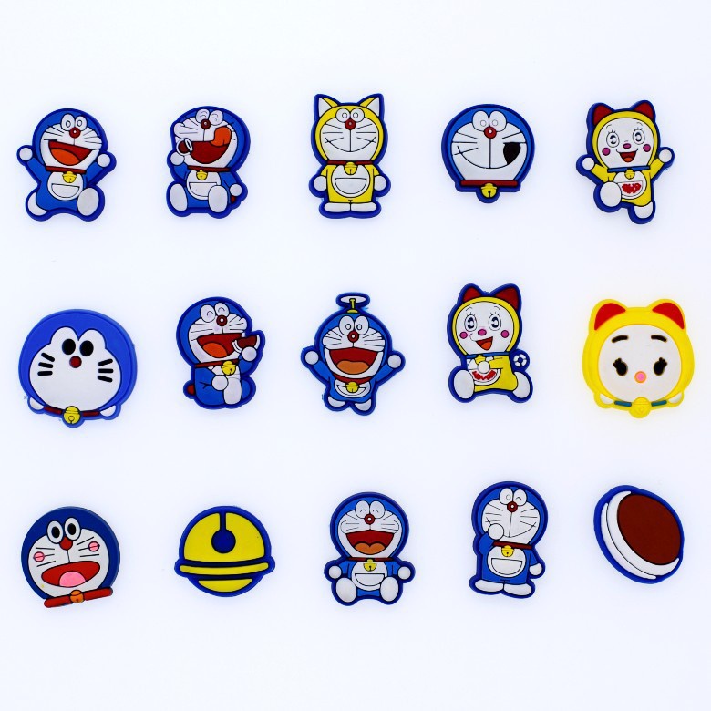 ใหม่ กระดุมติดรองเท้า Croc Jibz Pins รูปโดราเอมอนน่ารัก สีสันสดใส DIY