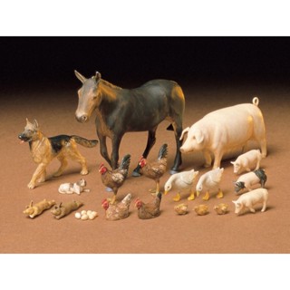 [ชุดโมเดลสเกลประกอบเอง] TAMIYA 35128 1/35 LIVESTOCK SET โมเดลทามิย่าแท้ model