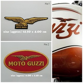 Moto Guzzi ตัวรีดติดเสื้อ แจ๊คเก็ต อาร์ม  ยีนส์ Hipster Embroidered Iron on Patch  DIY