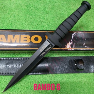 อุปกรณ์เดินป่า มีดพก มีดพกใบตาย มีดเดินป่า มีดพกเดินป่า มีดพก RAMBO 6 IV (2คม)ใบดำ