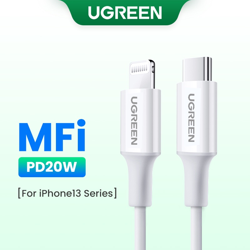 Ugreen สายชาร์จ Fast Charging สําหรับ iPhone X XS XR 8 7 20W 1M iPhone 14/14 Pro/Pro Max