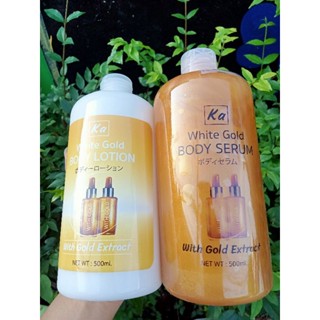 (เซรั่มไฮยาเร่งผิวขาว ซื้อ1แถม1)White Gold BODY LOTlON+White Gold BODY SERUM