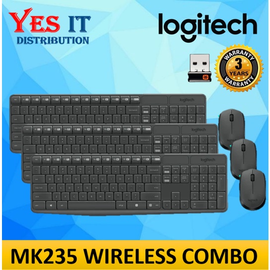 [COMBO SET] ชุดคีย์บอร์ดและเมาส์ไร้สาย Logitech MK235 (920-007937)