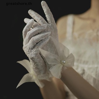 Greatshore ถุงมือผ้าลูกไม้ ประดับโบว์ สไตล์เจ้าหญิง สําหรับงานปาร์ตี้ งานแต่งงาน