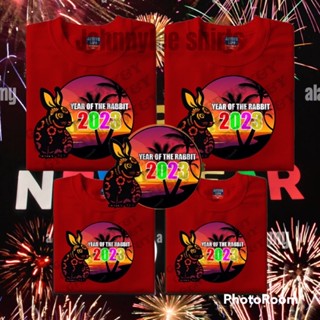 เสื้อยืดhappy new yeer 2023 and christmass year of the rabbit t shirts