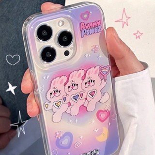 nineopen bunny power case เคสซิลิโคนพิมพ์ลายกระต่ายพื้นหลังสีม่วงพาสเทล