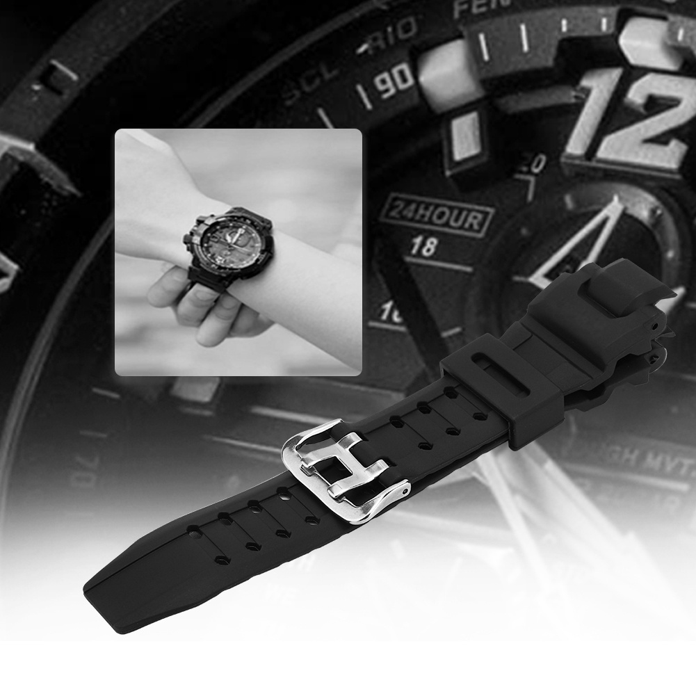 Yoklahoma สายนาฬิกาข้อมือสายหนัง Pu สีดําสําหรับ G Shock Ga-1000/1100 Gw-4000/A1100 G-1400