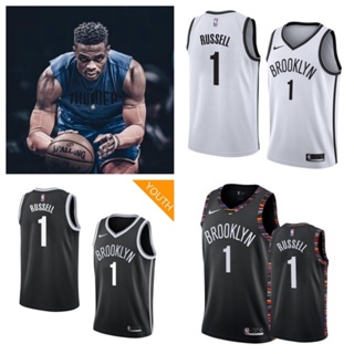 Brooklyn Nets #1 Russell Westbrook Short Sleeve Basketball Jersey T shirt Man เสื้อบาสเกตบอลผู้ชาย เสื้อยืด